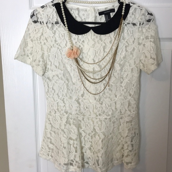 Forever 21 Tops - Laced Peter Pan Top